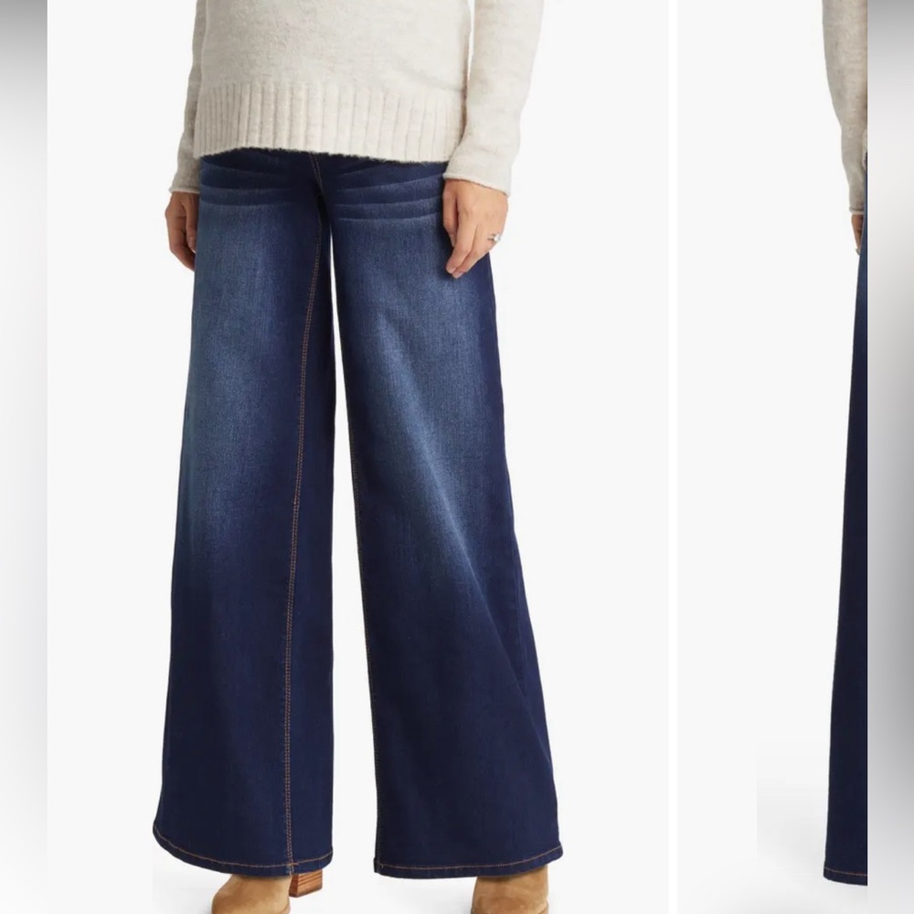 1822 Denim Over the Bump High Waist Wide Leg Maternity Jeans. Like New!